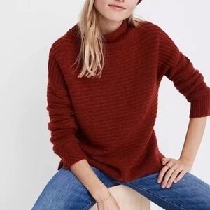 Madewell Burgundy Belmont Mockneck Sweater in Coziest Yarn Size XXS